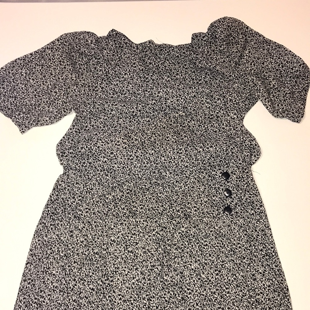 Vintage Dress J.B. Too Brand Black & White Colors Size 16 Silky Material